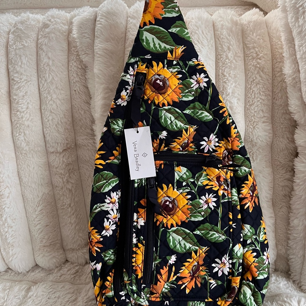 Vera Bradley Black and Yellow Floral Backpack